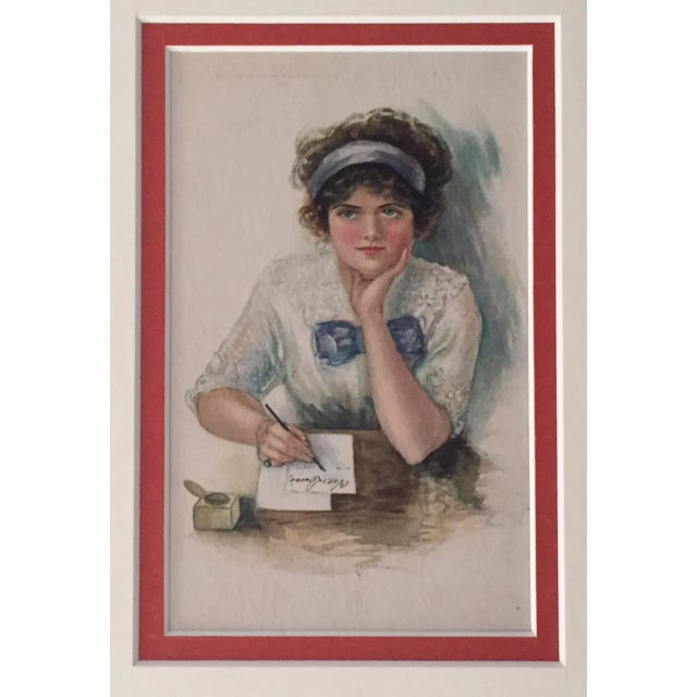 Traditional 1920's Vintage Print - The Love Letter For Sale - Image 3 of 5