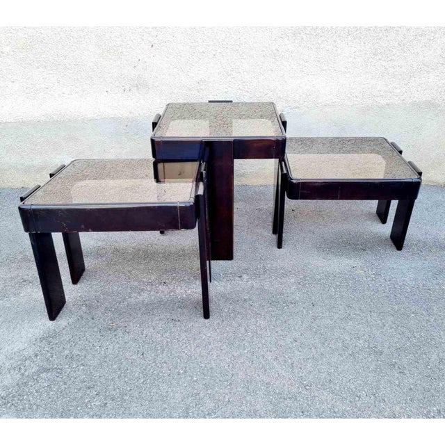 Mid-Century Nesting Tables by Gianfranco Frattini for Meblo, Italy, 1970s, Set of 3 For Sale - Image 13 of 13