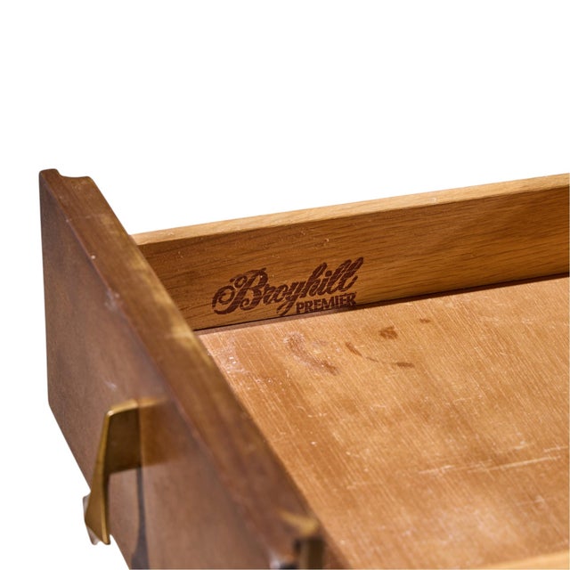 Broyhill Brasilia Mid Century Walnut and Brass Desk For Sale - Image 11 of 11