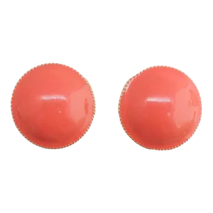 Vintage 1980s Signed Guy Laroche Round Pink Enamel Clip Earrings - 2 Pieces