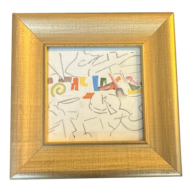 1950’s Original Abstract Expressionist Watercolor Painting For Sale