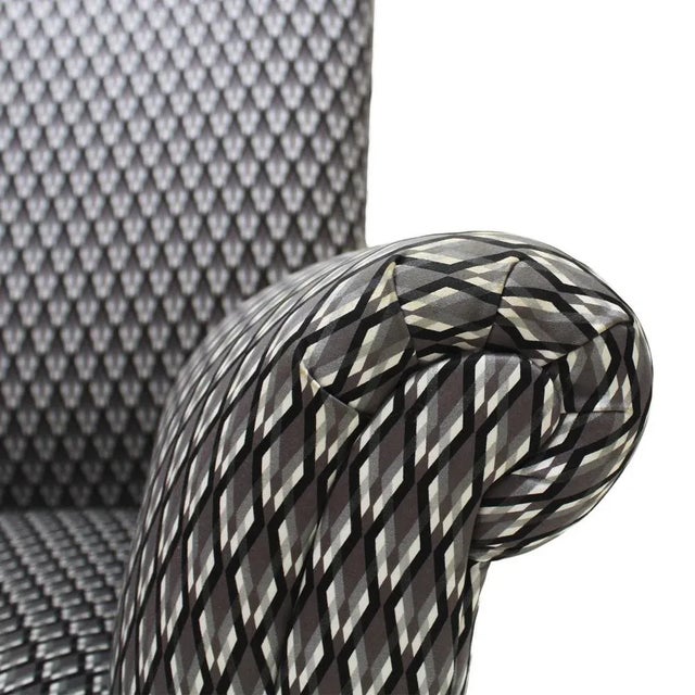Black Mid-Century Modern Armchair in Serpentino Fabric by Gigi Radice For Sale - Image 8 of 11