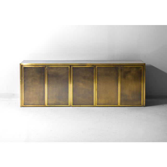 Mid-Century Modern Vintage Sideboard in Brushed Brass from Belgo Chrom, 1970s For Sale - Image 3 of 18