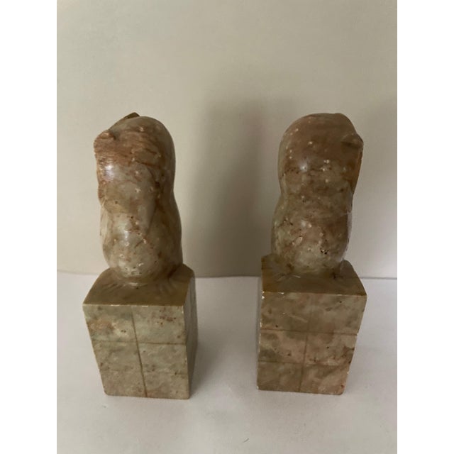 Stone Marble Owl Bookends, 1950s, Set of 2 For Sale - Image 7 of 8