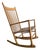 In Style of Hans Wegner FDB Møbler Beechwood High Back Rocking Chair Danish Mid-Century Modern 1960s For Sale