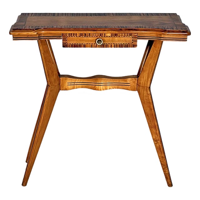 Art Deco Italian Wooden Console, 1940s For Sale