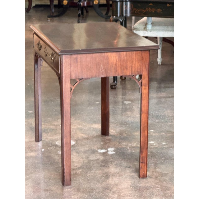 Brown Late 18th Century George III Mahogany Side Table With Pierced Brackets For Sale - Image 8 of 13