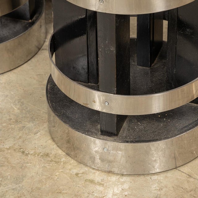 20th Century American Swivel Top Stools, 1950s, Set of 3 For Sale - Image 4 of 13