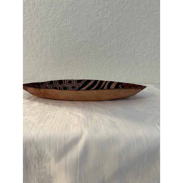 Vintage Artisanal Ethiopian Carved Wood Canoe Bowl For Sale - Image 4 of 5