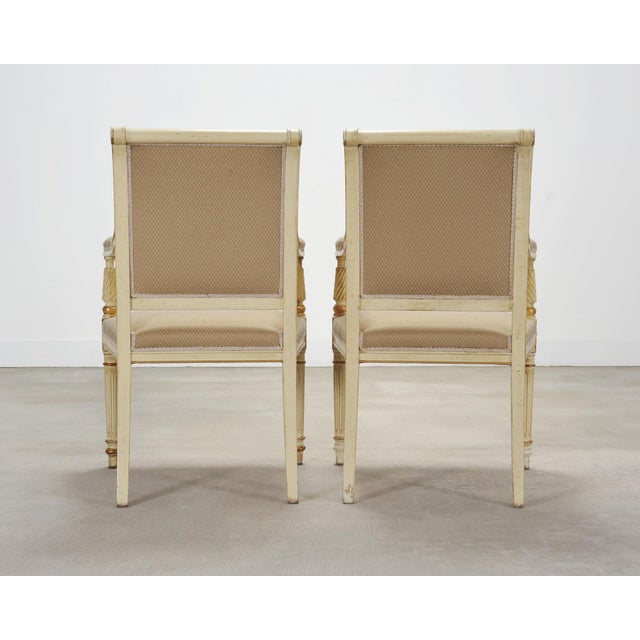 Set of Eight French Louis XVI Style Painted Dining Chairs For Sale - Image 14 of 18