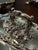 A pair of antique complete four-piece entre’e servers which also function as food warmers. These exquisitely crafted...
