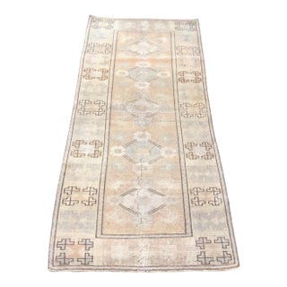 Vintage Distressed Turkish Faded Runner For Sale