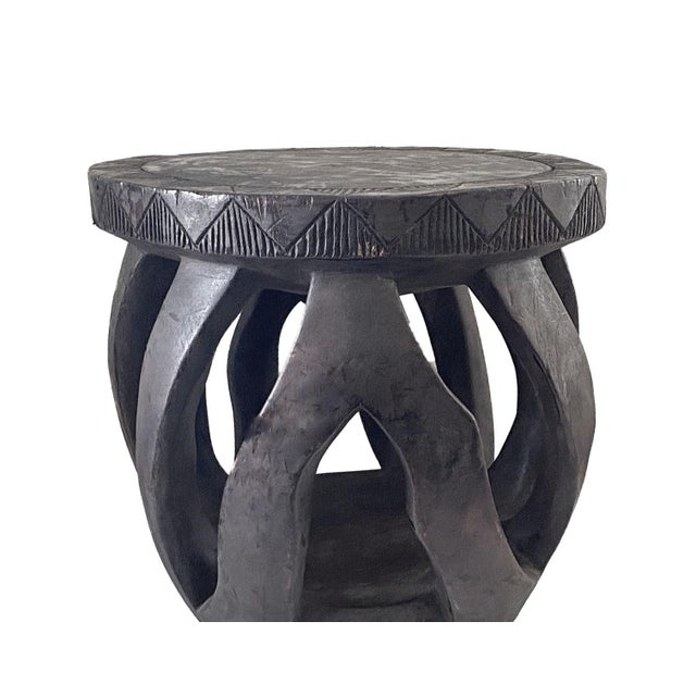 Brown Vintage Large African Baga Stool /Table Guinea-Bissau 14" H by 17.25"w For Sale - Image 8 of 9