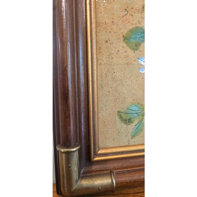 Signed Kwong Lee Watercolor on Cork Signed For Sale - Image 4 of 8