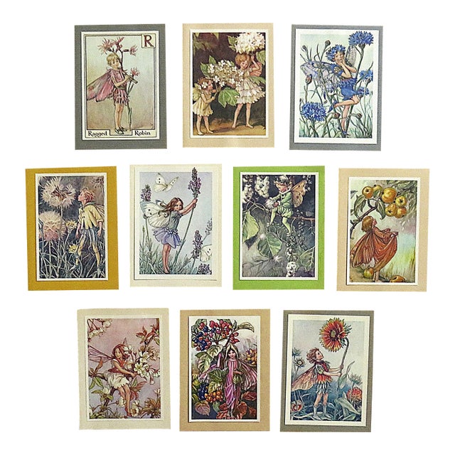 Set of 10 Cicely Mary Barker Flower Fairy Prints For Sale