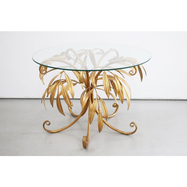 Vintage Florentine Side Table with Palm Tree Design by Hans Kögl, 1970s For Sale - Image 4 of 8