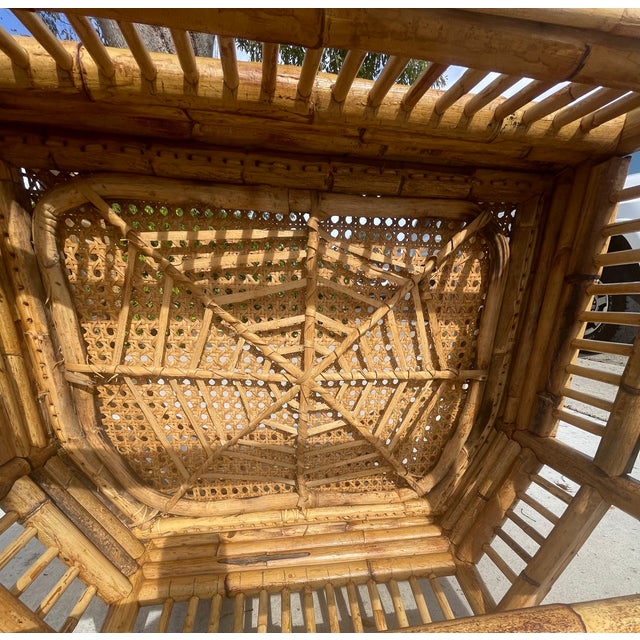 Vintage Rattan & Cane Brighton Pavilion Chairs, Set of 4 For Sale - Image 9 of 10