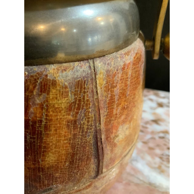 Brown Early 20th Century Vintage Aldo Tura Lacquered Goatskin Ice Bucket - Antique Barware For Sale - Image 8 of 11