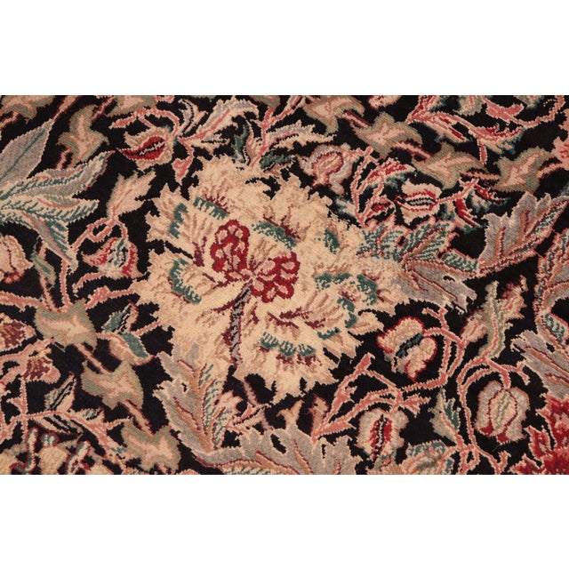 Art Nouveau William Morris Pak-Persian Black/Beige Wool Rug - 8'1'' X 10'5'' For Sale - Image 4 of 9