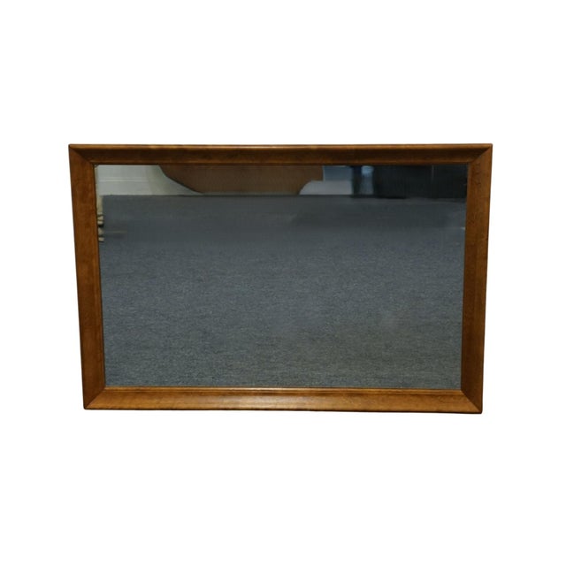 American Ethan Allen Heirloom Nutmeg Maple Early American Colonial Style 48" Mirror 10-5050 For Sale - Image 3 of 6