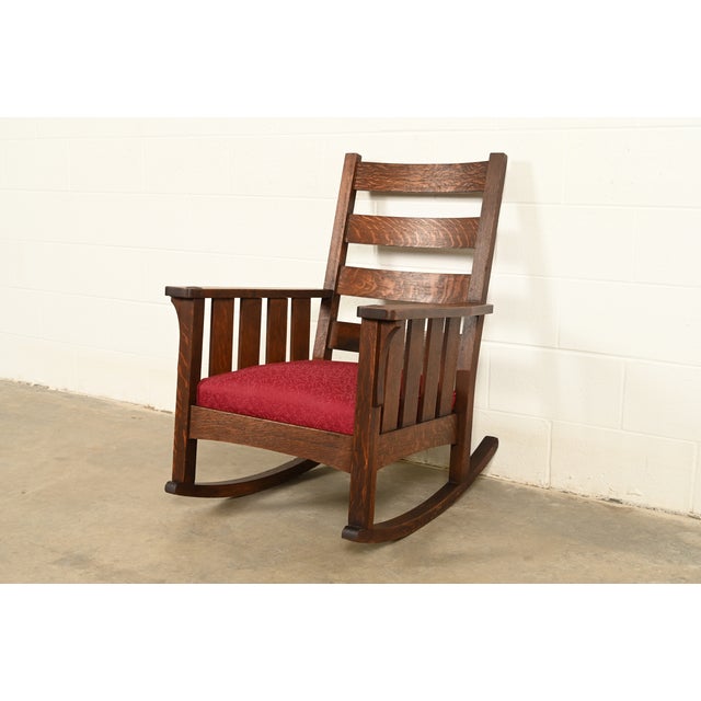 Lifetime Furniture Antique Mission Oak Arts & Crafts Rocking Chair, Circa 1910 For Sale - Image 13 of 13