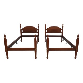 Pair of Custom Made Colonial Twin Beds For Sale
