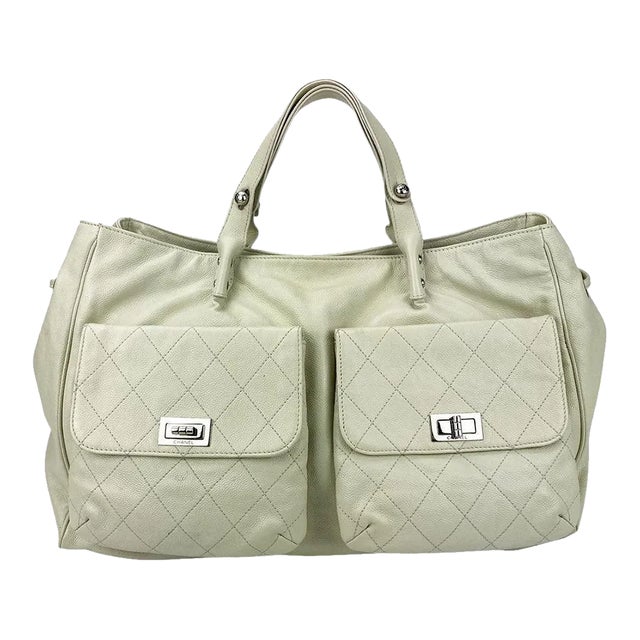 Chanel White Pocket in the City Tote For Sale