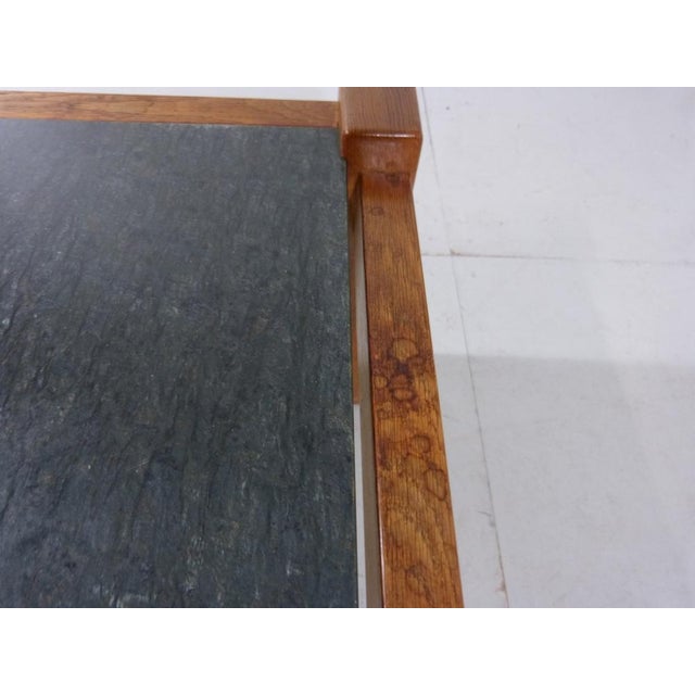 Wood Brutalist Coffee Table in Oak & Natural Stone, 1970s For Sale - Image 7 of 15