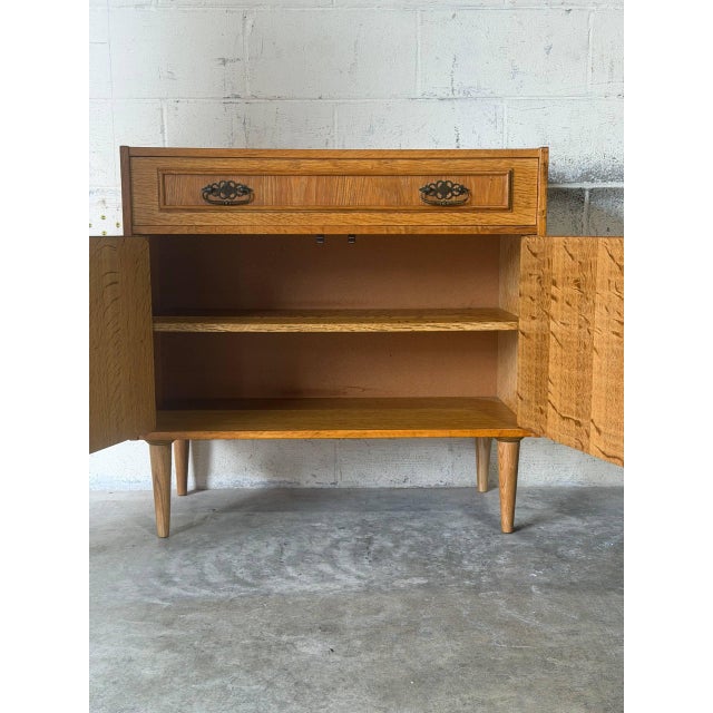 Oak Storage Cabinet With Doors Swedish Mid-Century Modern 1960s For Sale - Image 4 of 12