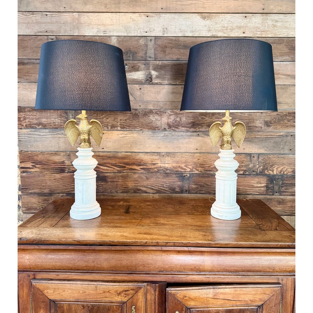 1960s Mid-Century Federalist Style Eagle Lamp For Sale - Image 6 of 9