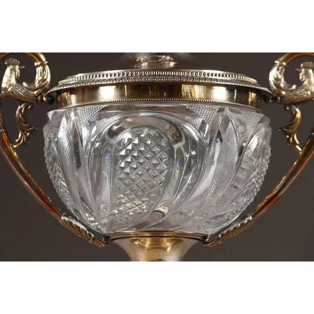 19th Century Cut Crystal and Silver Candy Dish by Dupré For Sale - Image 6 of 11