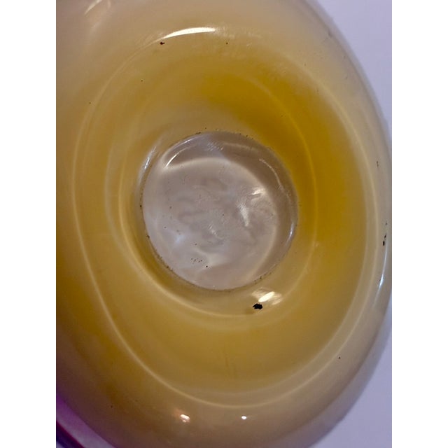 2003 Caleb Siemon Signed Studio Art Glass Oval Sommerso Vase - Ruby & Cream For Sale - Image 11 of 14