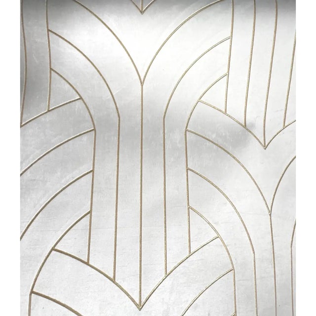 Phillip Jeffries white velvet cocoon wallpaper, lasercut gilt velvet textile. Gorgeous wallcovering by Phillip Jeffries...