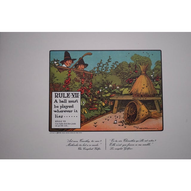 Complete Set of Charles Crombie's Rules of Golf Illustrations for Perrier (24 Prints) Circa 1960 For Sale - Image 9 of 18