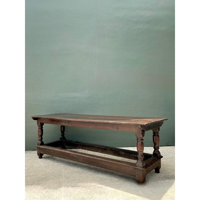 Farmhouse Vintage Monumental Belgian Wood Farmhouse Table For Sale - Image 3 of 18