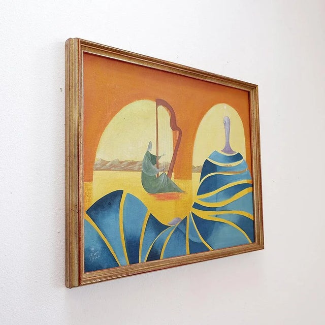 Walter Lewy, Surrealist Scene, 1974, Oil on Canvas For Sale - Image 11 of 16