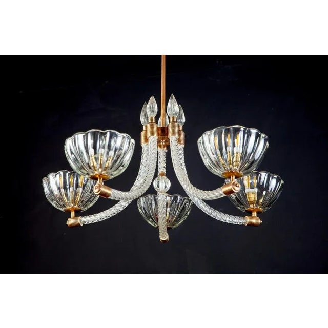 Italian Art Deco Chandelier from Barovier & Toso, 1940s For Sale - Image 13 of 15