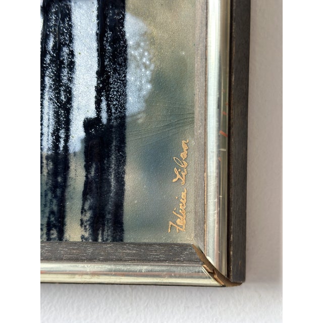 Vintage Abstract Cityscape Enamel Artwork by Felicia Liban, Circa 1970s-80s For Sale - Image 15 of 15
