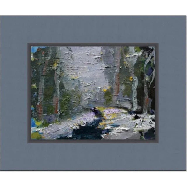 Contemporary Quiet Places & Snowscapes — Creek in the Winter Snow (Original Impressionist Forest Landscape) For Sale - Image 3 of 3