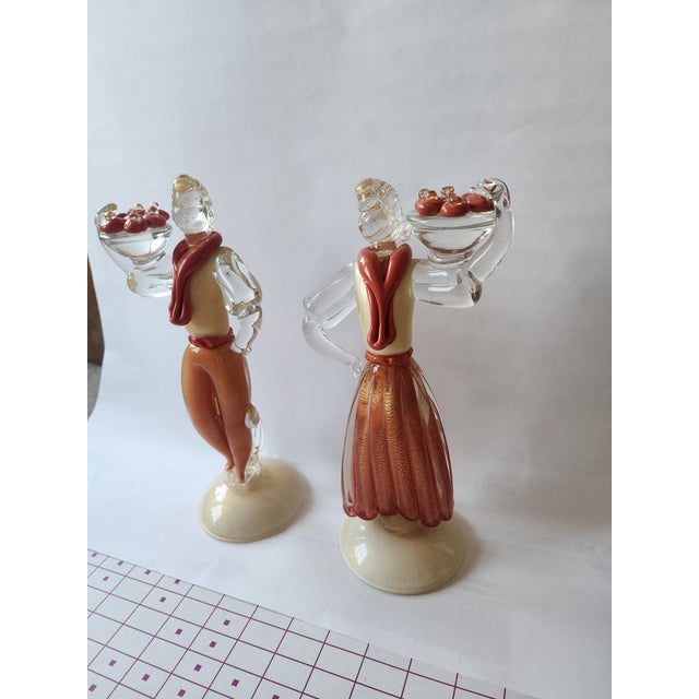 Mid-Century Modern Stunning Pair of Vintage Murano Glass Figures For Sale - Image 3 of 12