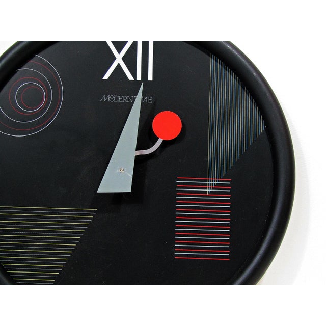 1980s 1986 Nicolai Canetti Modern Time Postmodern Wall Clock For Sale - Image 5 of 10