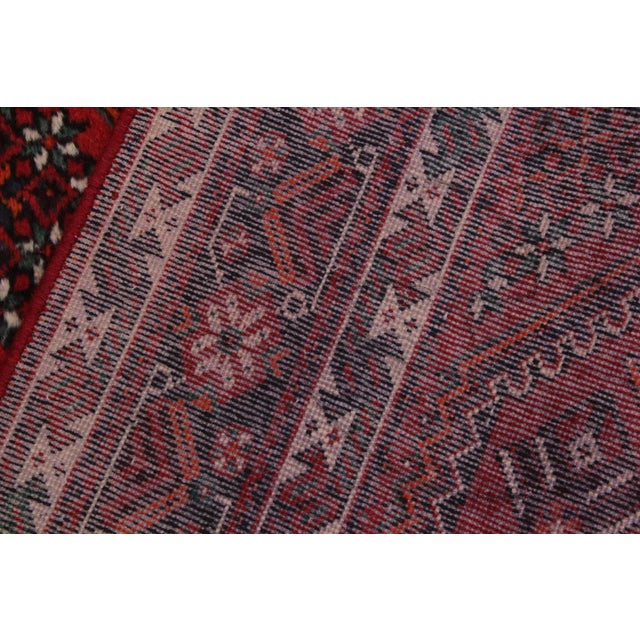 Textile 1980s Semi Vintage Tribal Red Wool Rug - 6′5″ × 9′7″ For Sale - Image 7 of 9