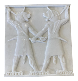 Hand-Carved White Marble Relief Panel