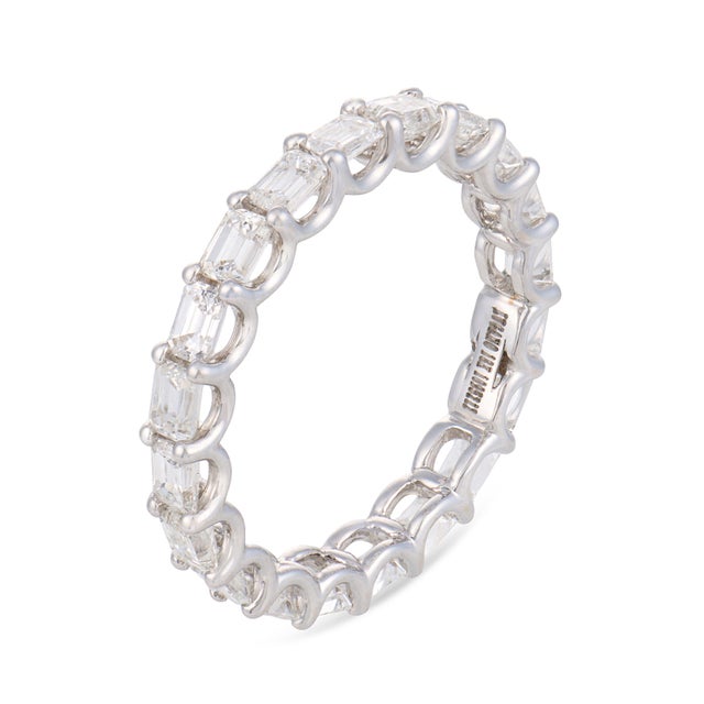 Early 21st Century Lugano 2.07 Carat Diamond 18k White Gold Eternity Band, Size 6.25 For Sale - Image 5 of 5