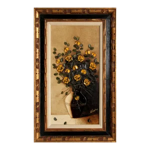 Yellow Flowers, Unknown Artist Oil on Canvas, Signed L.r.