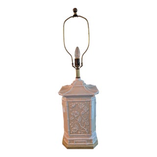 Vintage Regency Glazed Ceramic Pagoda Lamp For Sale