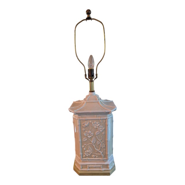 Vintage Regency Glazed Ceramic Pagoda Lamp For Sale