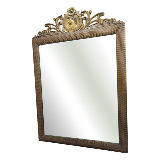 Large Art Nouveau Wall Mirror with Gold Frame, 1900s For Sale