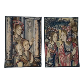 Two Renaissance Style Tapestries - Story of David and Bethsabee For Sale