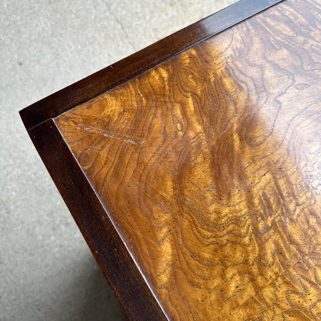 Mid 20th Century Century Furniture Burlwood and Brass Petit Chest of Drawers For Sale - Image 5 of 12